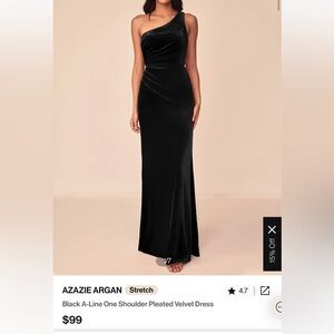 Black velvet bridesmaid gown